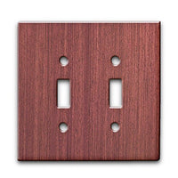 Mahogany Straight Grain - AC Outlet Decor Wall Plate Cover Metal