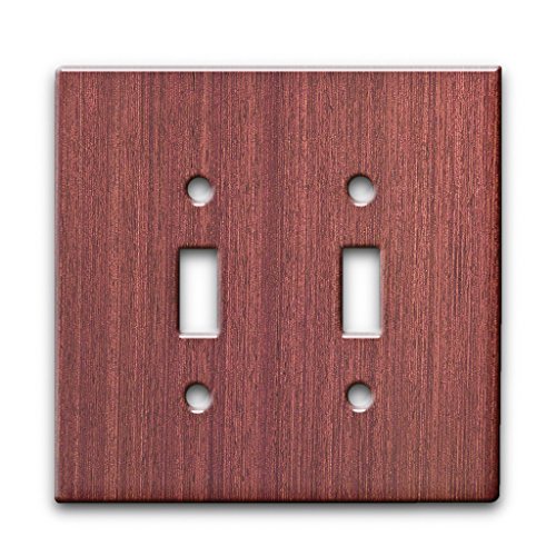 Mahogany Straight Grain - AC Outlet Decor Wall Plate Cover Metal