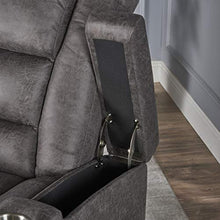 Load image into Gallery viewer, Christopher Knight Home Emersyn Tufted Microfiber Power Recliner with Arm Storage and USB Cord, Slate / Black
