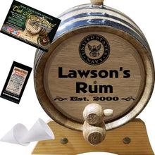 Load image into Gallery viewer, 1 Liter Personalized American Oak Aging Barrel - Design 018:Navy
