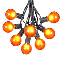100 Foot G50 Outdoor Patio String Lights with 125 Orange Globe Bulbs  Indoor Outdoor String Lights  Market Bistro Caf Hanging String Lights  C9/E17 Base - Black Wire