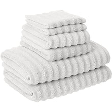 Load image into Gallery viewer, Amrapur Overseas Luxury Spa Collection | 6-Piece Ultra Soft Quick-Dry 550GSM 100% Combed Cotton Wavy Towel Set [White]
