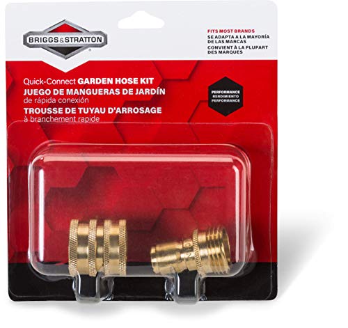 Briggs & Stratton 6190 Garden Hose Quick-Connect Kit with Heavy-Duty Brass Fittings for Pressure Washers