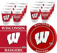 Wisconsin Badgers Party Supplies - Serves 16 (48 Pieces)