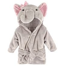 Load image into Gallery viewer, Hudson Baby Unisex Baby Plush Animal Face Robe, Pretty Elephant, One Size, 0-9 Months
