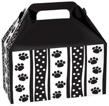 Load image into Gallery viewer, Christmas Cookie Boxes - Set of 6 Large Gable Boxes for Treats, Favors -Dog Paw Print with Dog Bones - Cookie Tin Alternative
