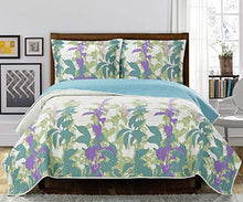 Load image into Gallery viewer, Royal Hotel Freya Queen Size, Over-Sized Coverlet 3pc Set, Luxury Microfiber Printed Quilt
