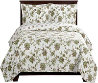 Royal Hotel Carrie Queen Size, Over-Sized Coverlet 7pc Bedding Set, Luxury Microfiber Printed Quilt