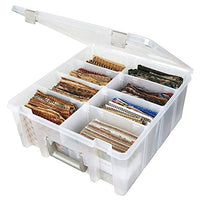 Art Bin 0365500 Portable Art & Craft Organizer With Handle [1] Plastic Storage Case Clear With Gold
