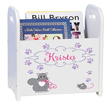 Load image into Gallery viewer, MyBambino Personalized Kitty Cat White Childrens Bookshelf and Sling
