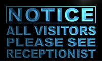 Notice All Visitors See Receptionist LED Sign Neon Light Sign Display m688-b(c)