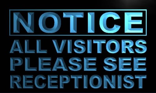 Notice All Visitors See Receptionist LED Sign Neon Light Sign Display m688-b(c)