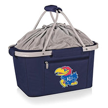 Load image into Gallery viewer, ONIVA - a Picnic Time brand Kansas Jayhawks - Metro Basket Collapsible Cooler Tote, (Navy Blue)

