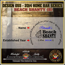 Load image into Gallery viewer, 3 Liter Personalized Beach Shanty (B) American Oak Aging Barrel - Design 055
