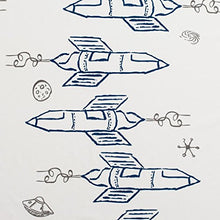 Load image into Gallery viewer, Where The Polka Dots Roam Twin Size Bed Sheets Rocket/Plane Print 3 Piece Set ã¢â”â‚ Unisex, Flexibl
