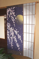 Noren(Japanese Curtain) The Cherry Blossoms Shoji at Night from Japan 2107