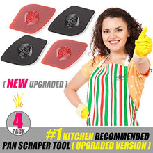 Load image into Gallery viewer, Original Pan Scrapers Set, 4 Pack Flexible Thicker Polycarbonate Plastic Pan Scraper Tools for Cast Iron Skillets, Cookware, Pans, Dishes and Pots

