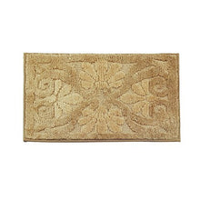 Load image into Gallery viewer, Riverbyland Beige Bath Rugs Floral Pattern 24 x 16
