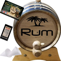 1 Liter Engraved American Oak Aging Barrel - Design 004: Rum