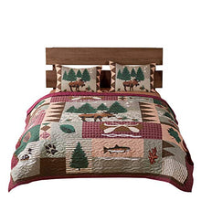 Load image into Gallery viewer, Greenland Home Moose Lodge Quilt Set, Queen, Natural
