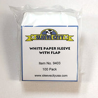 White Paper CD, DVD Sleeve with Flap (100 Pack)