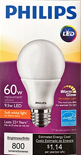 Philips 455824 60 Watt Equivalent Dimmable Warm Glow A19 LED Bulb