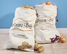 Load image into Gallery viewer, Miles Kimball Potato &amp; Onion Sprout Free Vegetable Storage Bags   White
