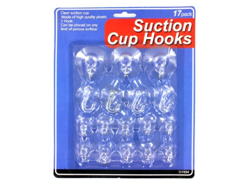 Bulk Buys GV034 Large Set Suction Cup Hooks Case of 144