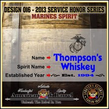 Load image into Gallery viewer, 2 Liter Personalized American Oak Aging Barrel - Design 016:Marines
