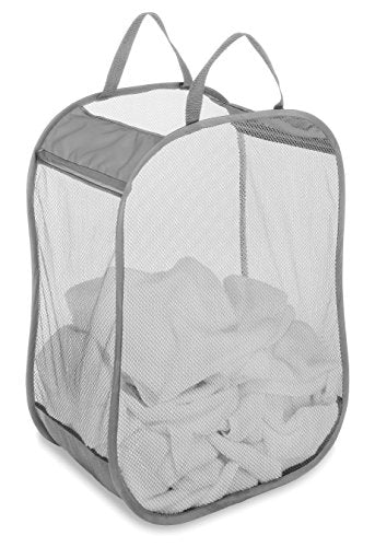 Whitmor Pop and Fold Laundry Bag, Paloma Gray