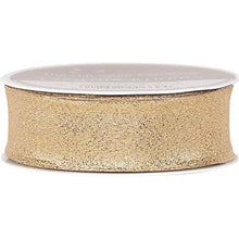 Load image into Gallery viewer, The Gift Wrap Company 7/8-Inch Wired Edge Glitter Ribbon, Gold (18310-09)
