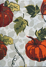 Load image into Gallery viewer, Cynthia Rowley Fabric Tablecloth Pumpkins, Melons, Autumn Leaves 60 Inches by 84 Inches
