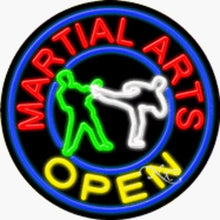 Load image into Gallery viewer, Martial Arts - Open Handcrafted Energy Efficient Real Glasstube Neon Sign
