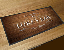Load image into Gallery viewer, Artylicious Personalised Wood Effect Welcome bar Pub mat Runner Counter mat
