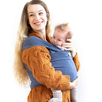 Boba Wrap Baby Carrier, Vintage Blue - Original Stretchy Infant Sling, Perfect for Newborn Babies and Children up to 35 lbs
