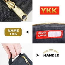 Load image into Gallery viewer, Rough Enough Canvas Small Tool Bag Zipper Multi Tools Pouch Big Pencil Case Stationary Organizer Pocket Box Art Supplies with Military Rugged for Boy Men Women Garden Plier School Office Travel Home
