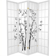 Load image into Gallery viewer, Oriental Furniture 6 ft. Tall Lucky Bamboo Shoji Screen - White - 4 Panels
