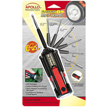 Load image into Gallery viewer, APOLLO TOOLS Original Mr. 7-Hands, Multi Screwdriver Hand Tool, All In One Patented Screwdriver, 8 Screwdrivers in 1 Tool with Worklight and Flashlight - DT1719 , Red
