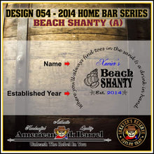 Load image into Gallery viewer, 1 Liter Personalized Beach Shanty (A) American Oak Aging Barrel - Design 054
