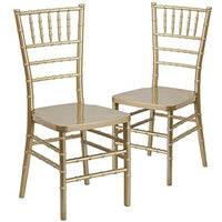 Flash Furniture 2-LE-GOLD-GG  2 Pk. HERCULES PREMIUM Series Gold Resin Stacking Chiavari Chair