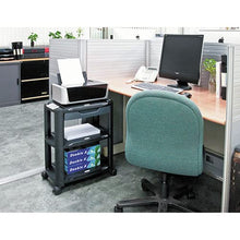 Load image into Gallery viewer, Alera ALEU3N1BL 3-In-1 21.63 in. x 13.75 in. x 24.75 in. Storage Cart and Stand - Black/Gray
