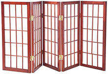 Load image into Gallery viewer, Oriental Furniture 2 ft. Tall Desktop Window Pane Shoji Screen - Walnut - 5 Panels
