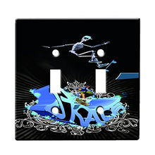 Load image into Gallery viewer, Skater Xray - Decor Double Switch Plate Cover Metal
