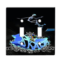 Skater Xray - Decor Double Switch Plate Cover Metal