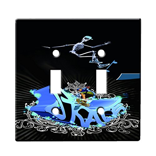 Skater Xray - Decor Double Switch Plate Cover Metal