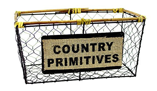 Country Primitives Wire Basket 11 X 6 X 6 Inches