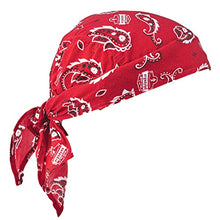 Load image into Gallery viewer, Ergodyne Chill-Its 6710 Evaporative Polymer Cooling Dew Rag, Red Western
