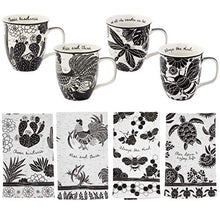Load image into Gallery viewer, Karma Gifts Black And White Boho Tea Towel, Bee, 28&quot; L x 20&quot;W
