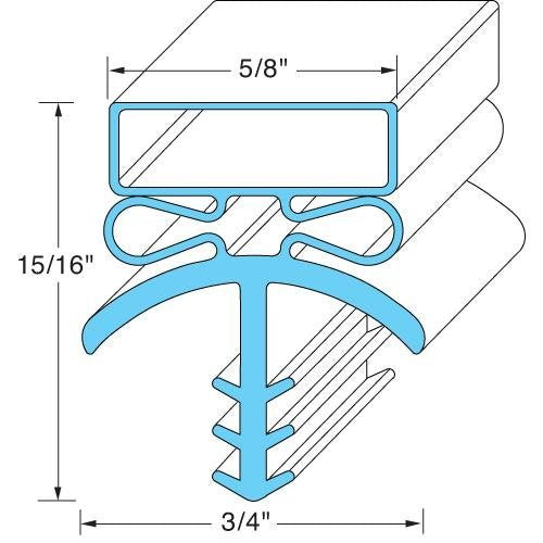 Victory 84563101 Gasket Door 3 Sided 35 1/2 X 77 1/4 Snap-In Mount For Victory Walk-In 741182 by VICTORY