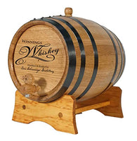 Thousand Oaks Barrel Co. | Personalized American White Oak 2 Liter Barrel with Stand, Bung, and Spigot - For The Home Brewer, Distiller, Wine Maker and Cocktail Aging Bartender (B415)
